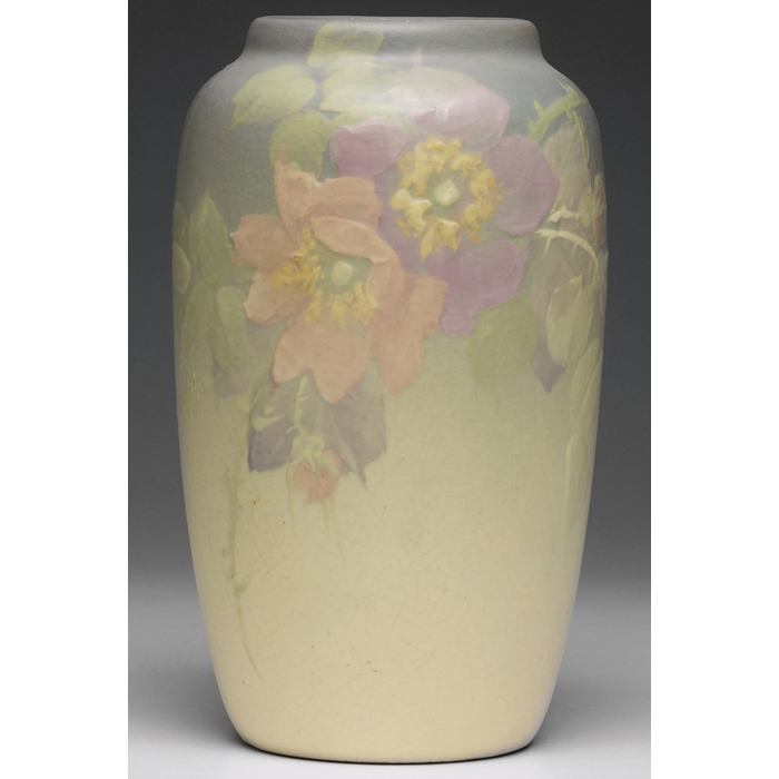 Appraisal: Weller Hudson vase gray and ivory matt glaze with a