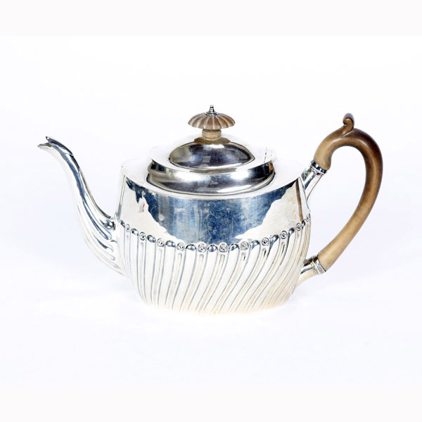 Appraisal: George III English sterling silver teapot London Ozt across Possible