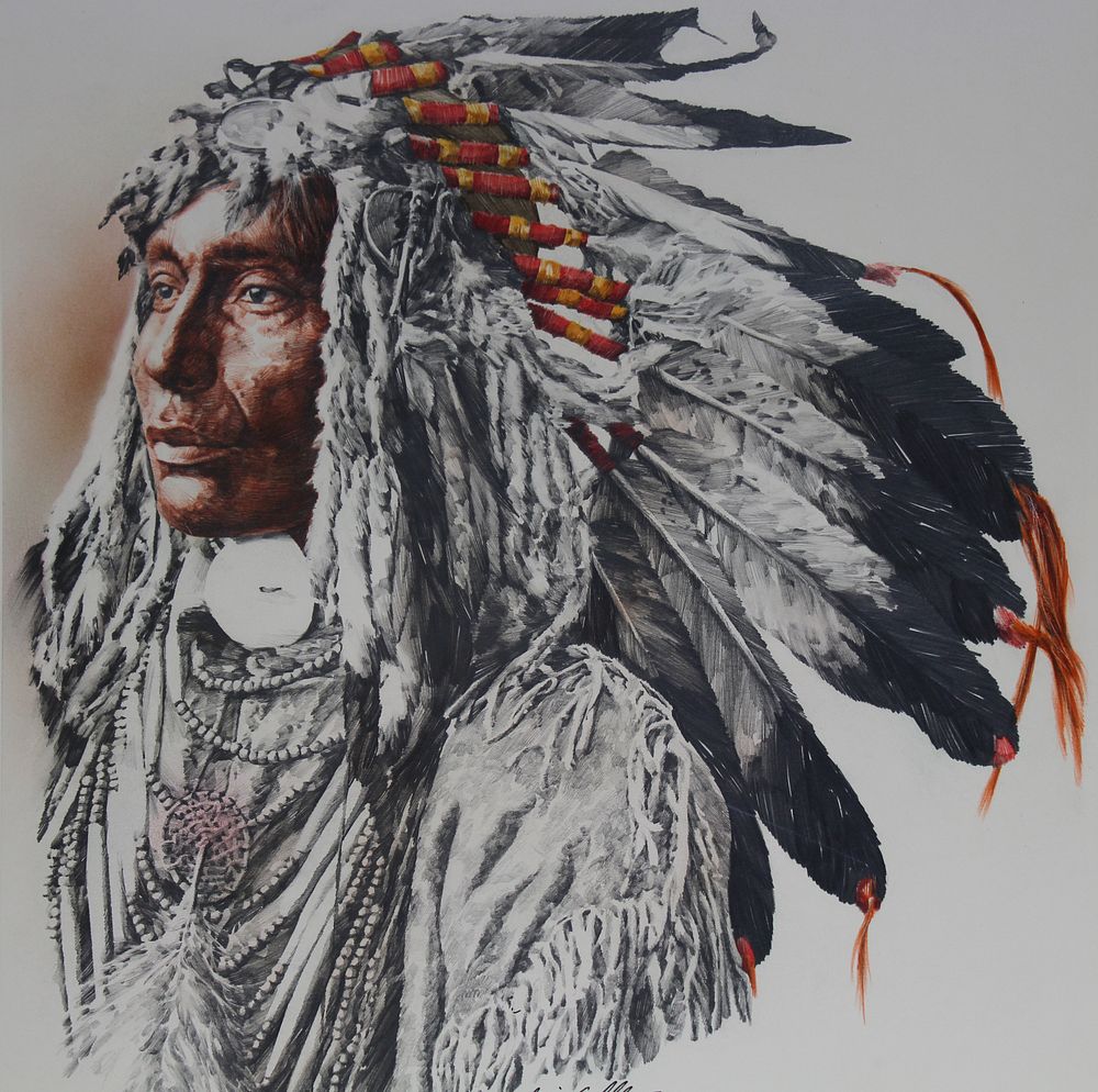 Appraisal: Chris Calle B Assiniboine Headdress Chris Calle American B Assiniboine