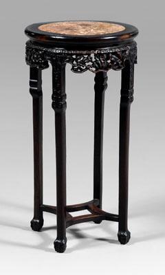 Appraisal: Chinese hardwood fern stand exotic wood mortise-and-tenon construction circular top