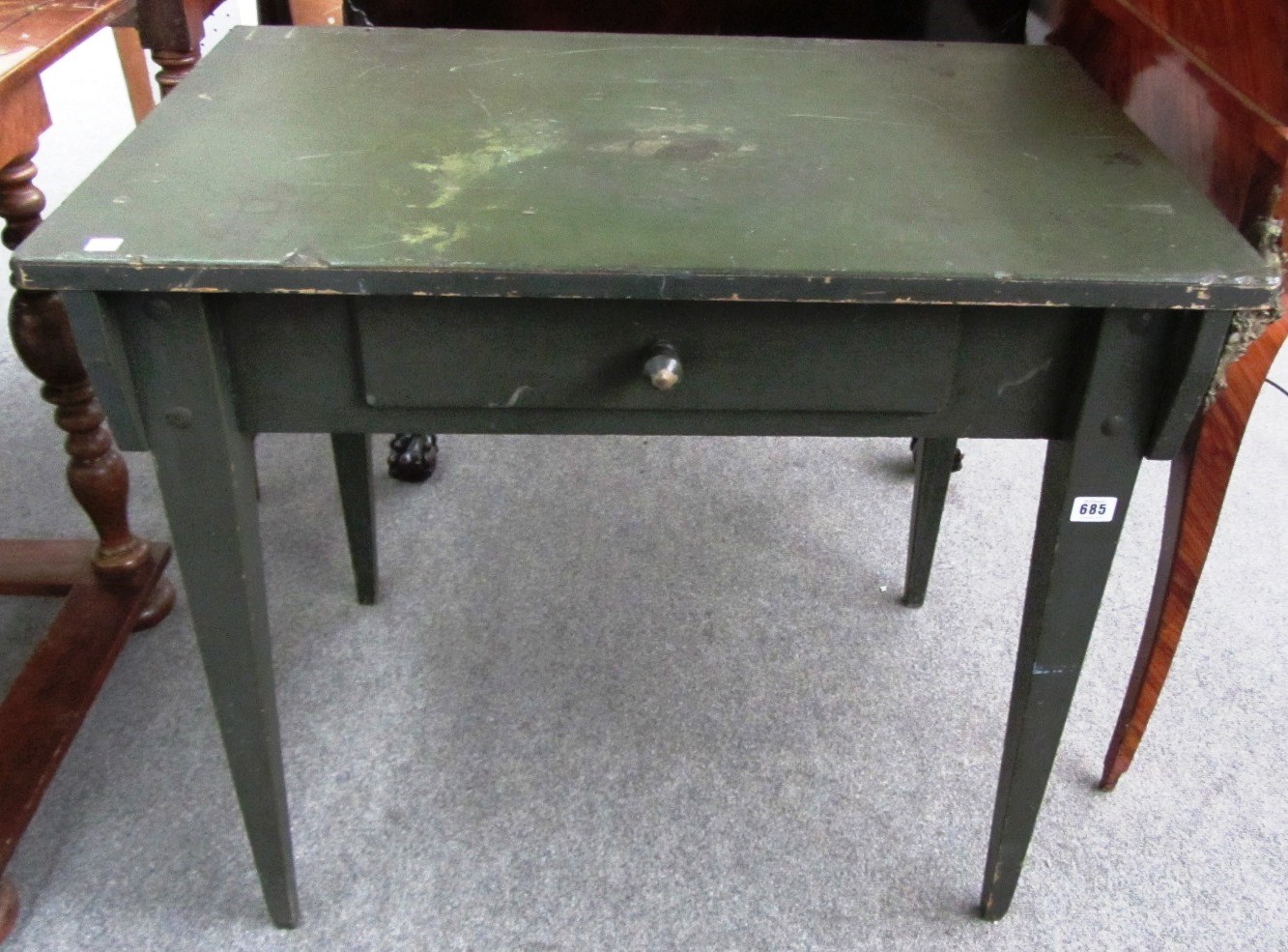 Appraisal: A Richard Riemerschmidt for the Dresdener Wekstatten green painted single