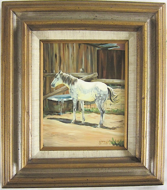 Appraisal: JANENE GRENDE UTTER OIL ON MASONITE Idaho th century Dappled