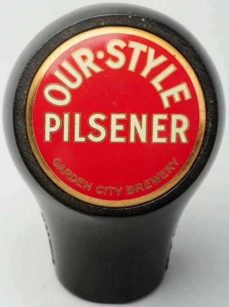 Appraisal: Our Style Pilsner Beer Tap Knob Garden City Brewery Clean