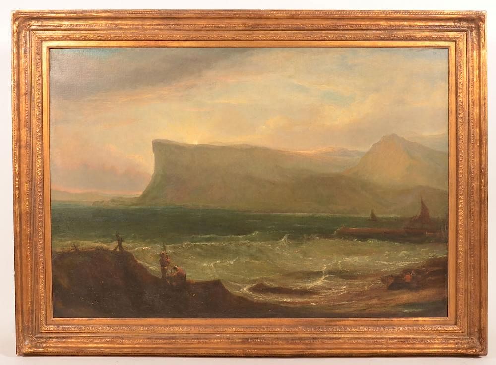 Appraisal: Large th Century Seascape Oil Painting Large Unsigned th Century