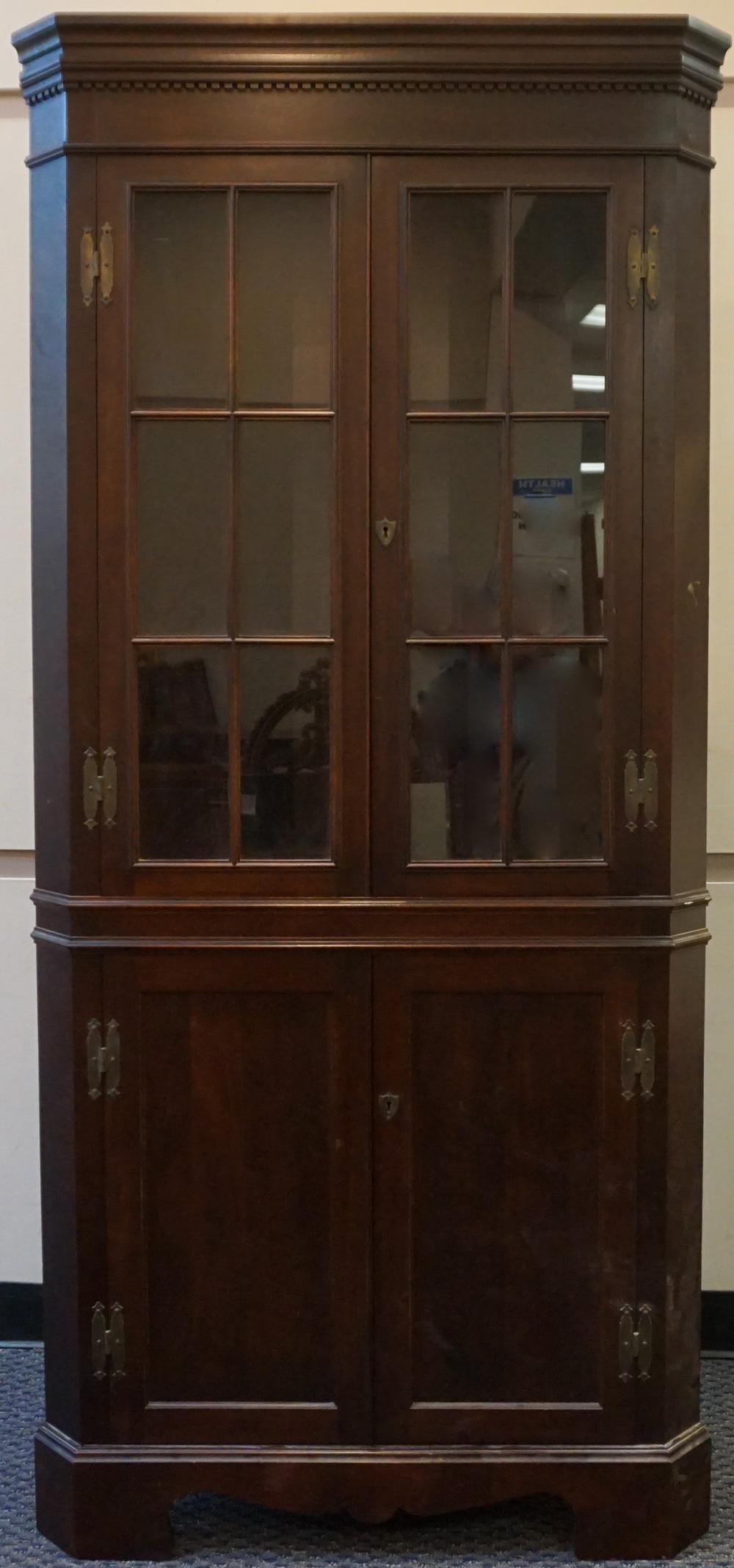 Appraisal: CHIPPENDALE STYLE MAHOGANY CORNER CABINET X X IN X X