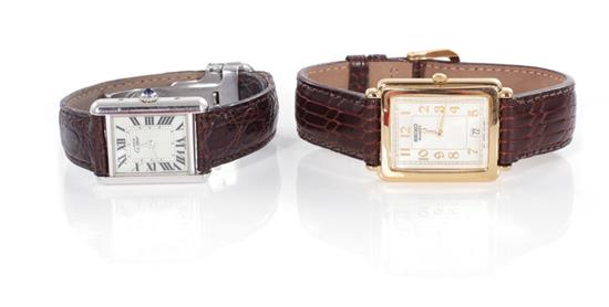 Appraisal: Cartier sterling Tank and Seiko wristwatches Must de Cartier with