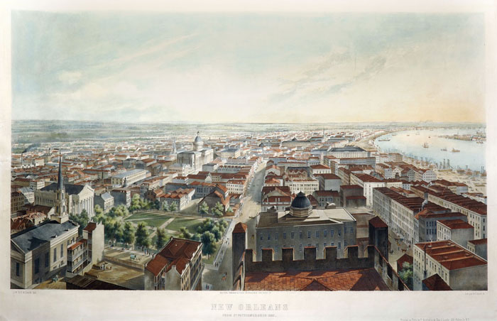 Appraisal: NEW ORLEANS FROM ST PATRICK'S CHURCH Colored lithograph by B