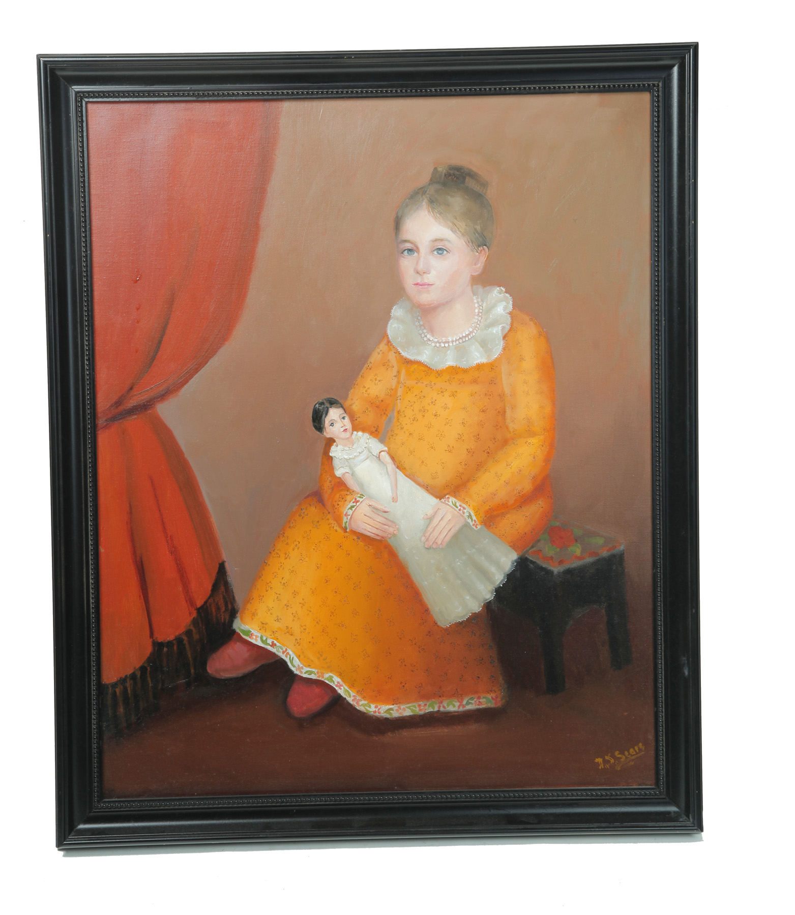 Appraisal: PORTRAIT OF A GIRL SIGNED SEARS AMERICAN LATE TH CENTURY