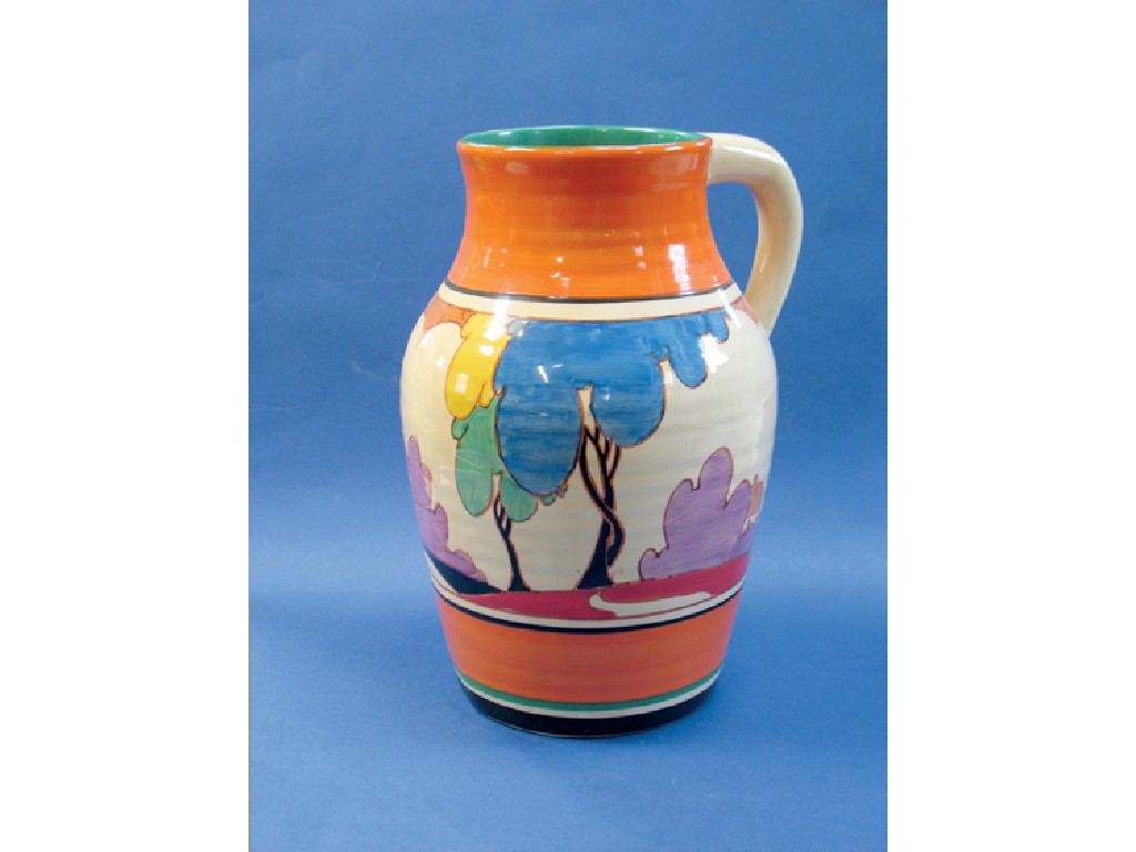 Appraisal: A LARGE CLARICE CLIFF BIZARRE VASE with handle decorated with