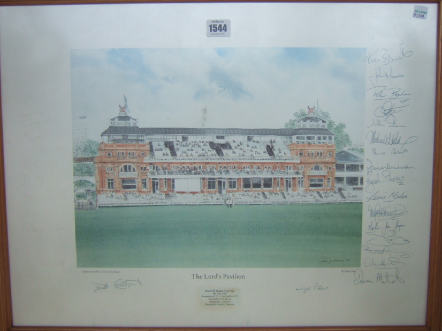 Appraisal: Cricket interest signed print of the Lords Pavillion Benson Hedges