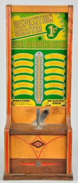 Appraisal: Disposition Register s to s Nice novelty coin-operated game Includes