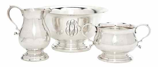 Appraisal: Three American Sterling Silver Articles comprising a creamer and an