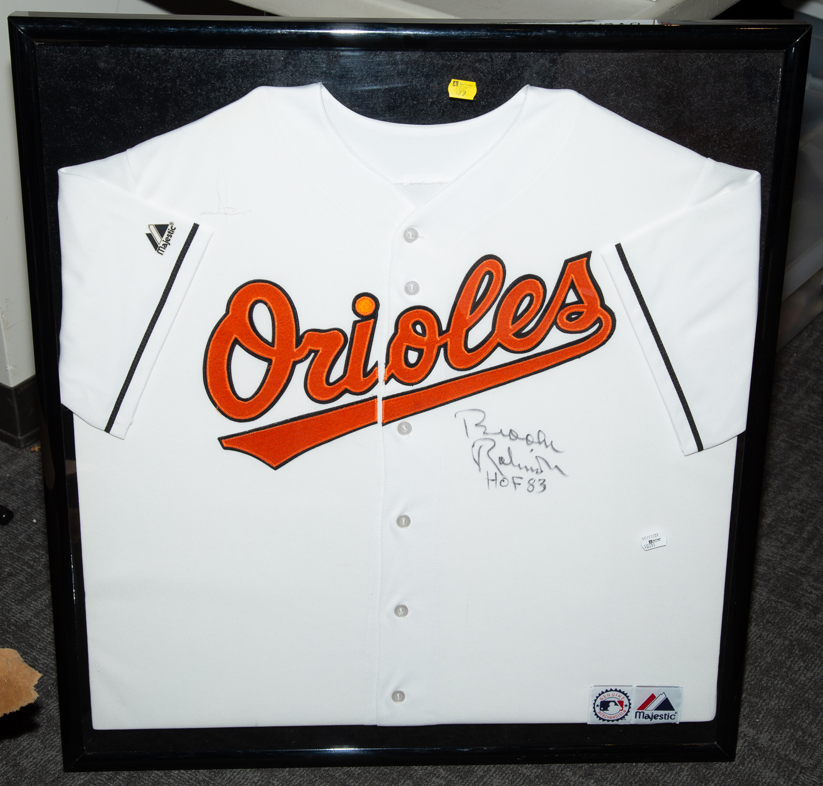 Appraisal: BROOKS ROBINSON FRAMED AUTOGRAPHED JERSEY