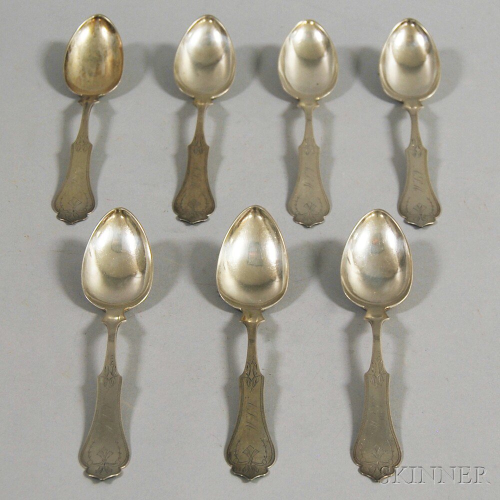 Appraisal: Set of Seven Michie Coin Silver Tablespoons Cincinnati Ohio each