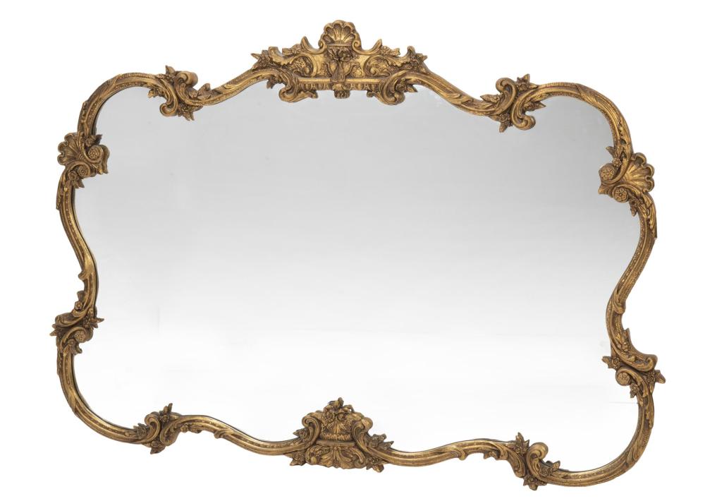 Appraisal: A carved giltwood wall mirror First-half th Century The carved