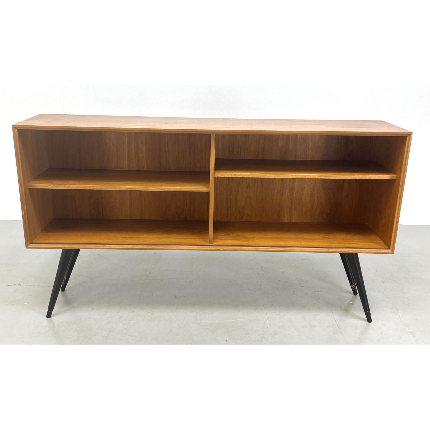 Appraisal: ALEX MATHEWS Low Bookcase Entertainment Cabinet On Angled Legs Dimensions