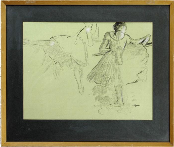 Appraisal: After Edgar Degas Ballet Dancers Reproduction print matted and framed