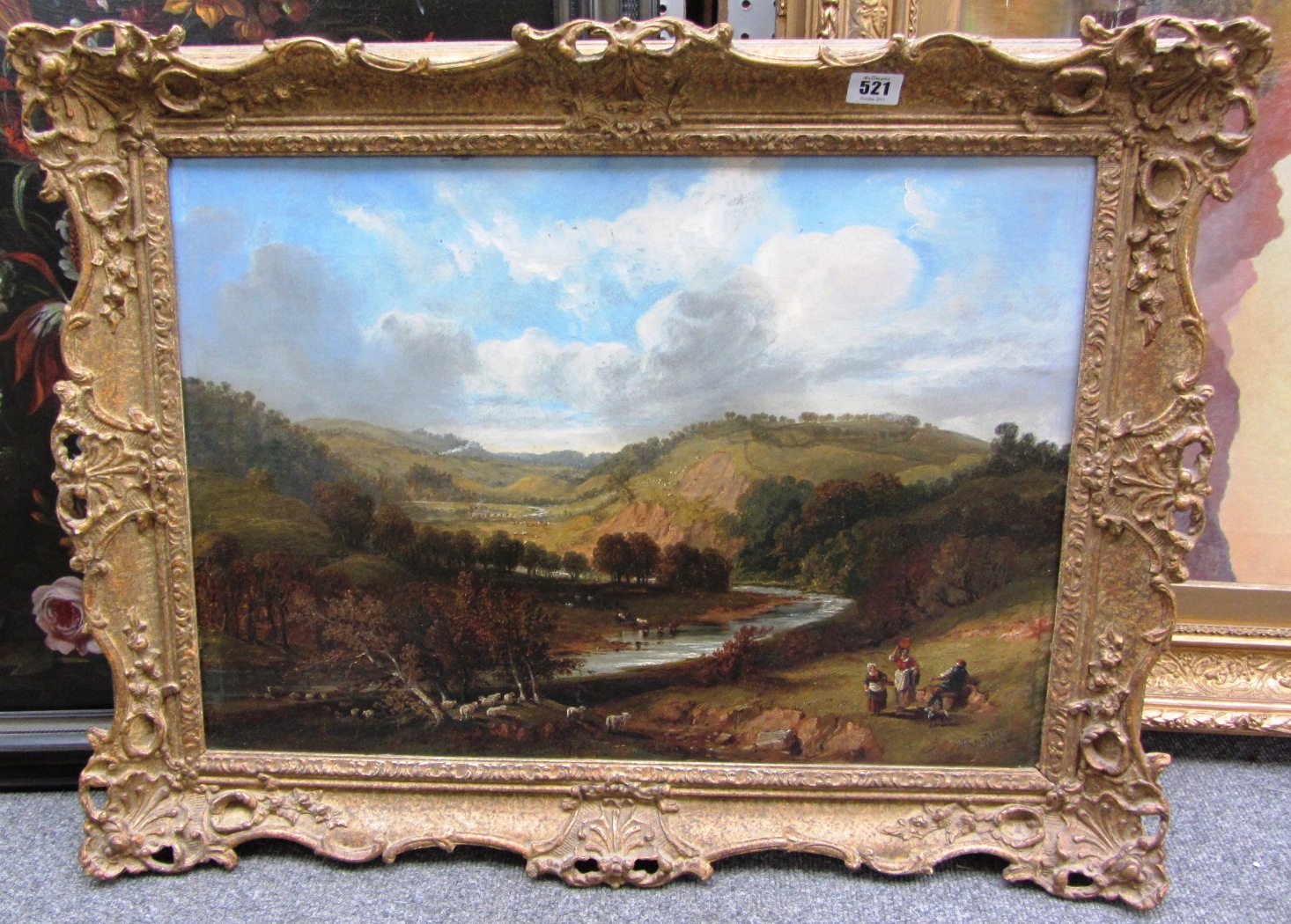 Appraisal: John Wilson Carmichael - Travellers in an extensive river valley