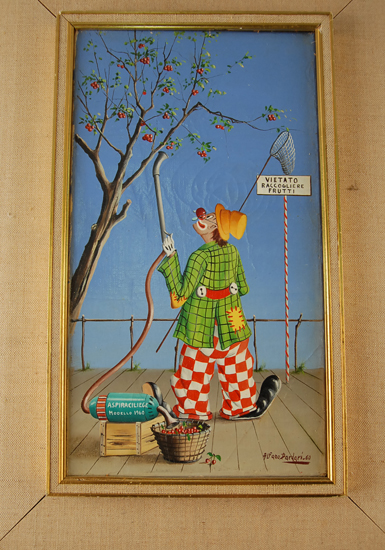 Appraisal: Alfano Dardari - Italian Clown oil on board Alfano Alfredo