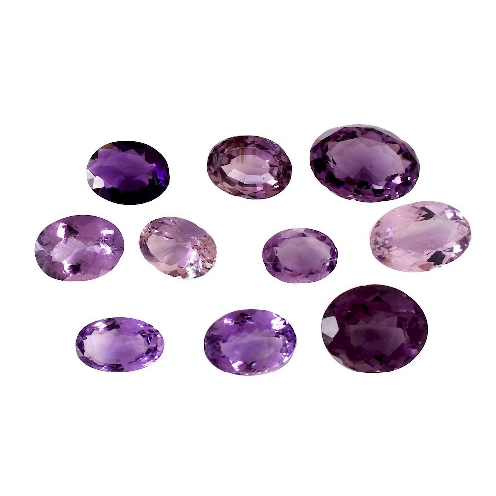 Appraisal: Ten Amethyst Stones Approx Carats of Oval Brilliant Cut Amethyst