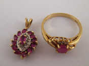 Appraisal: A carat gold ruby and diamond ring size L and