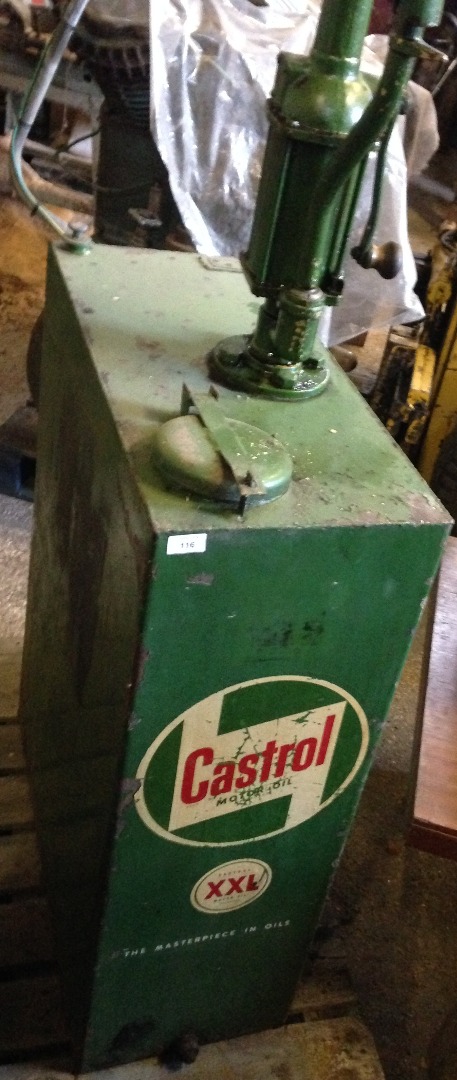 Appraisal: A Castrol oil tank and pumpThis lot is for sale