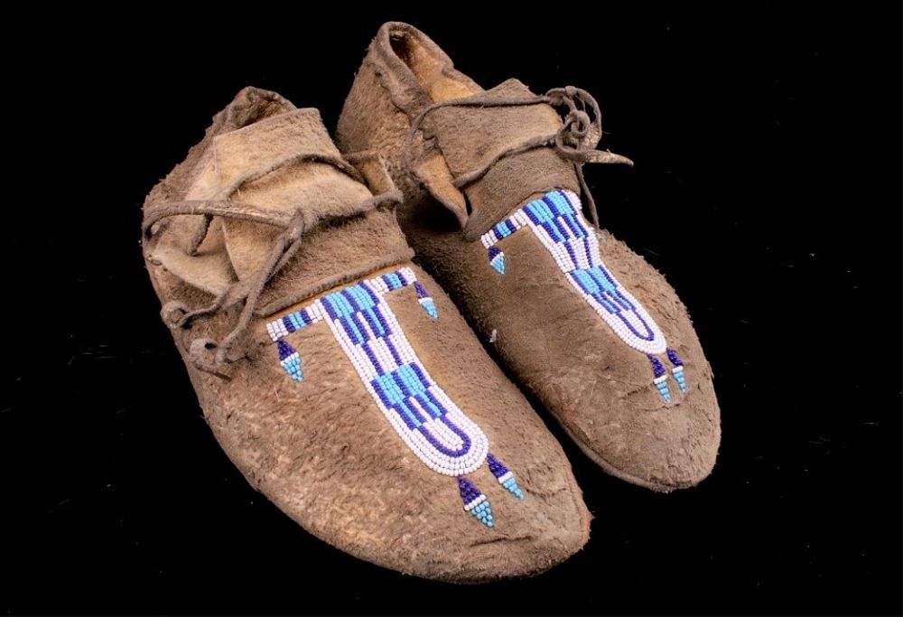 Appraisal: Montana Crow Beaded Moccasins c s- s Featured in this