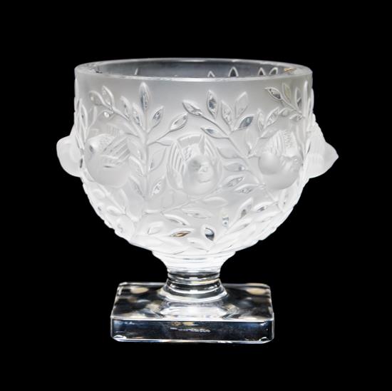 Appraisal: Sale Lot A Lalique Molded and Frosted Glass Vase Elizabeth