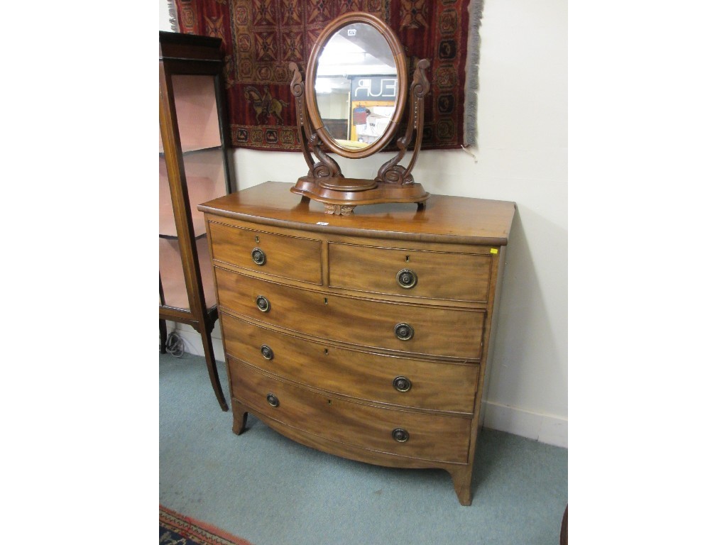 Appraisal: George IV mahogany chest of drawers and a mahogany dressing