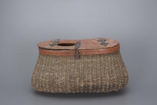 Appraisal: Creel Creel by by in A woven creel with decorative