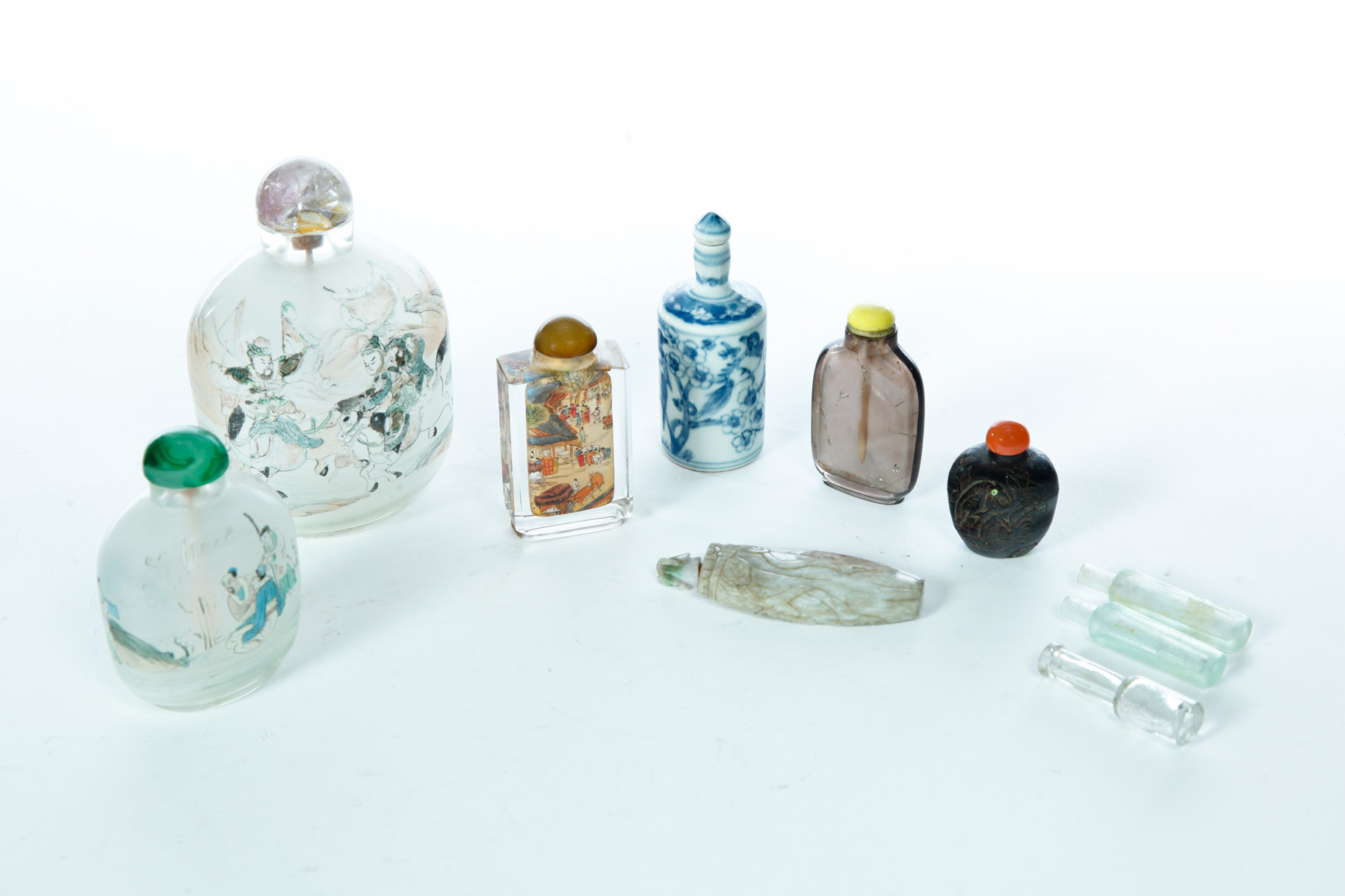 Appraisal: GROUP OF CHINESE BOTTLES Late th- th century Seven snuff