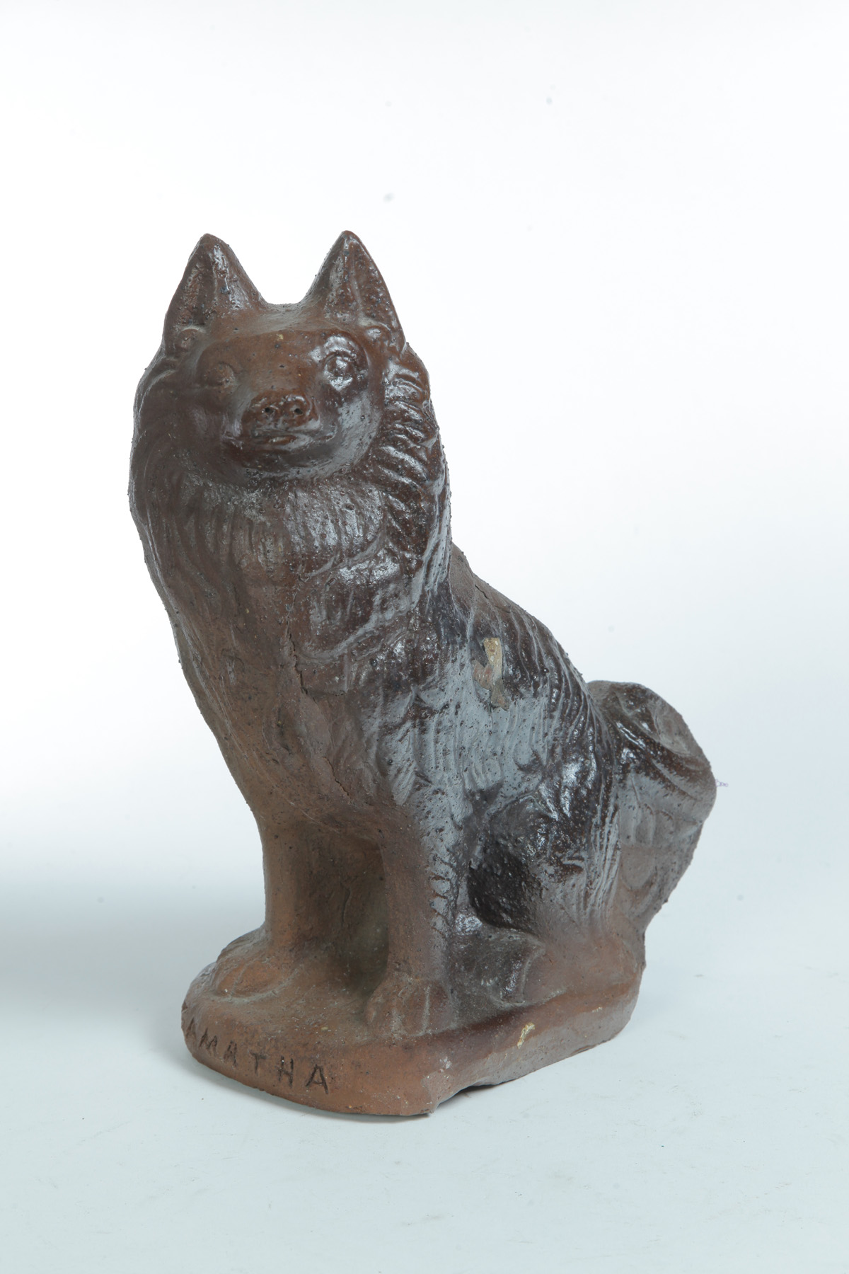 Appraisal: OHIO SEWERTILE SEATED DOG BY WALTER SMITH Early th century