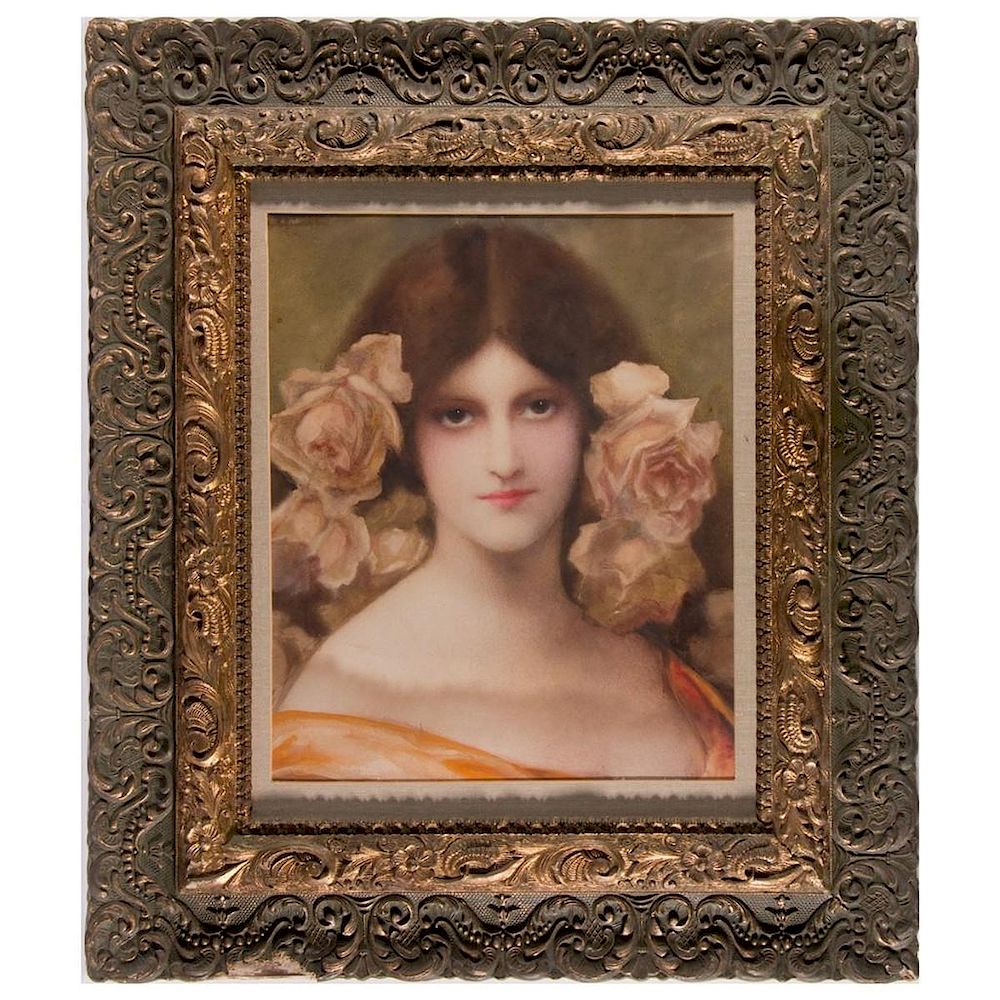 Appraisal: Early th century portrait of a young woman Watercolor on