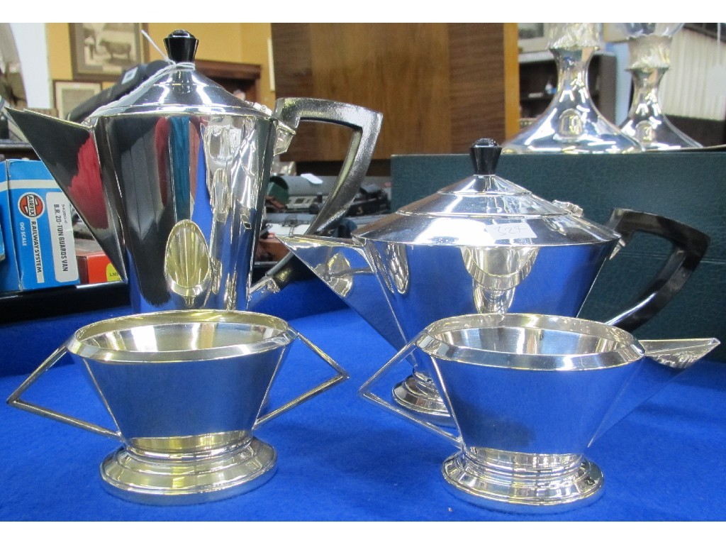 Appraisal: Art Deco style four piece EP tea service