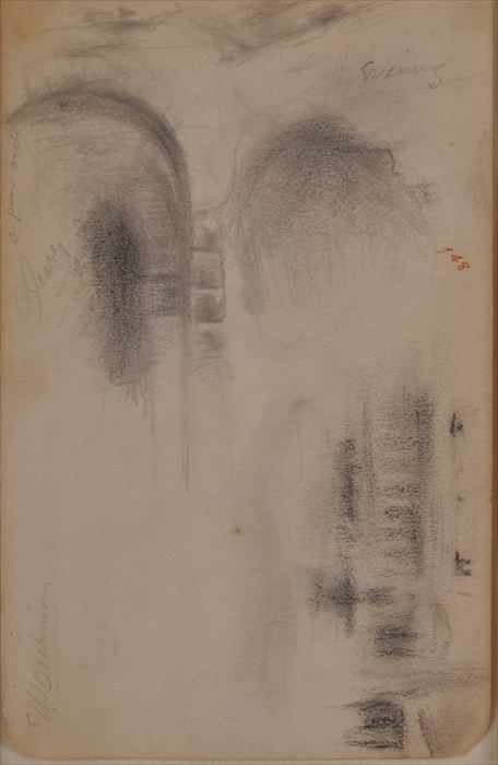 Appraisal: EDWIN DICKINSON - GARDEN AT CLUNY Pencil sketch x in