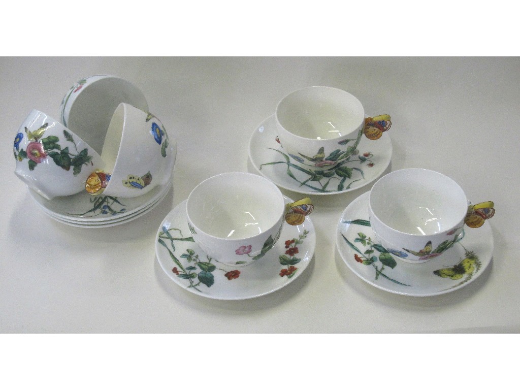 Appraisal: Six Victorian Minton teacups and saucers each with a butterfly