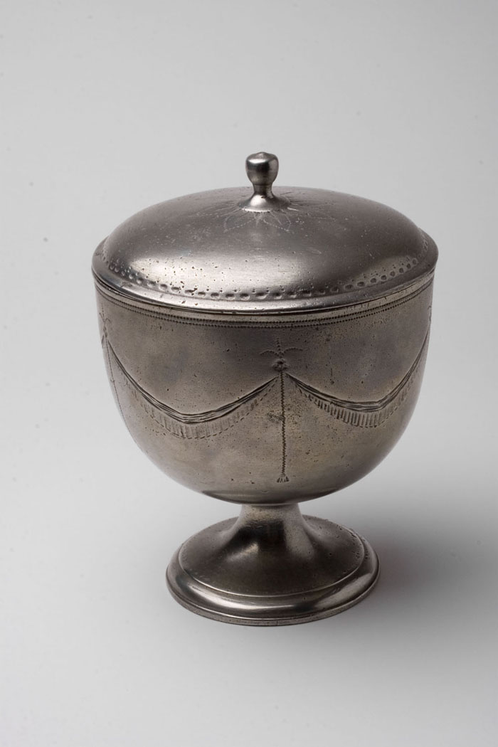 Appraisal: ENGLISH PEWTER COVERED SUGAR BOWL Height inches