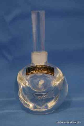 Appraisal: Toscany Hand Blown Cut Glass Perfume Bottle Made in Romania