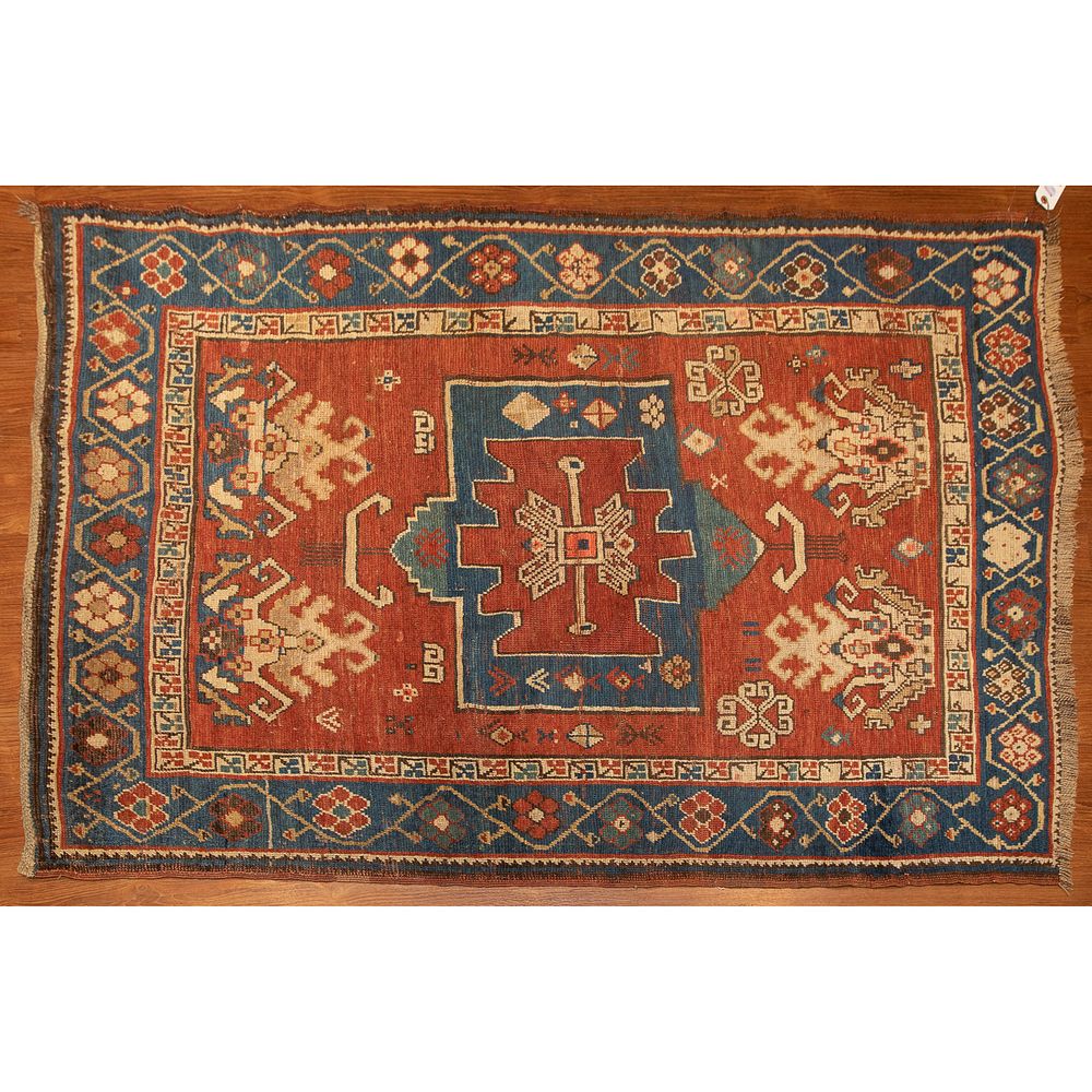 Appraisal: Antique Kazak Rug Turkey x First quarter- th century hand-knotted