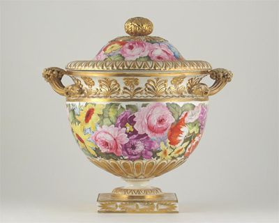 Appraisal: A large Bloor Derby two-handled vase and cover painted with