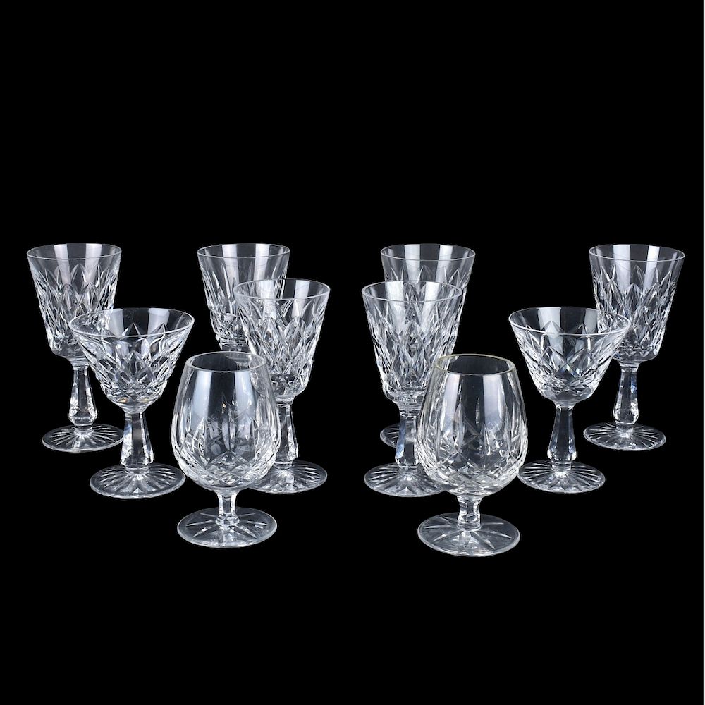 Appraisal: Ten Waterford Crystal Glasses Ten Waterford Crystal Glasses Includes claret