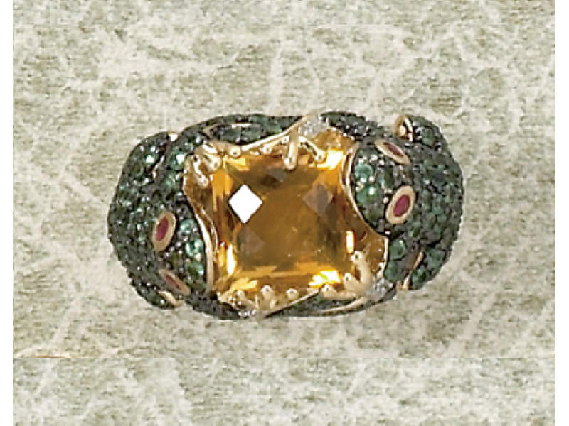 Appraisal: CITRINE RING k yellow gold ring with one faceted citrine