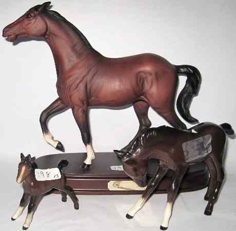 Appraisal: Royal Doulton Brown Horses Spirit of Fire On Wooden Base