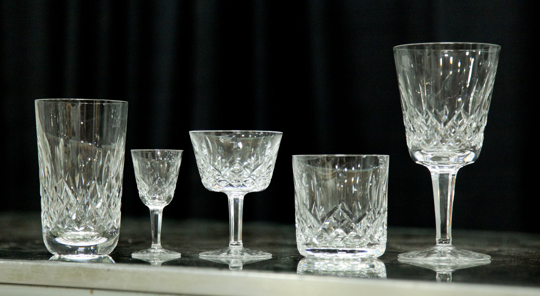 Appraisal: GROUP OF WATERFORD CRYSTAL Ireland second half th century Lismore