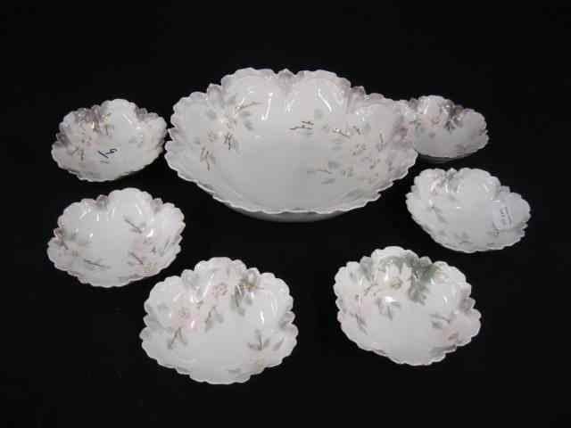 Appraisal: R S Prussia Porcelain Berry Set '' master bowl and