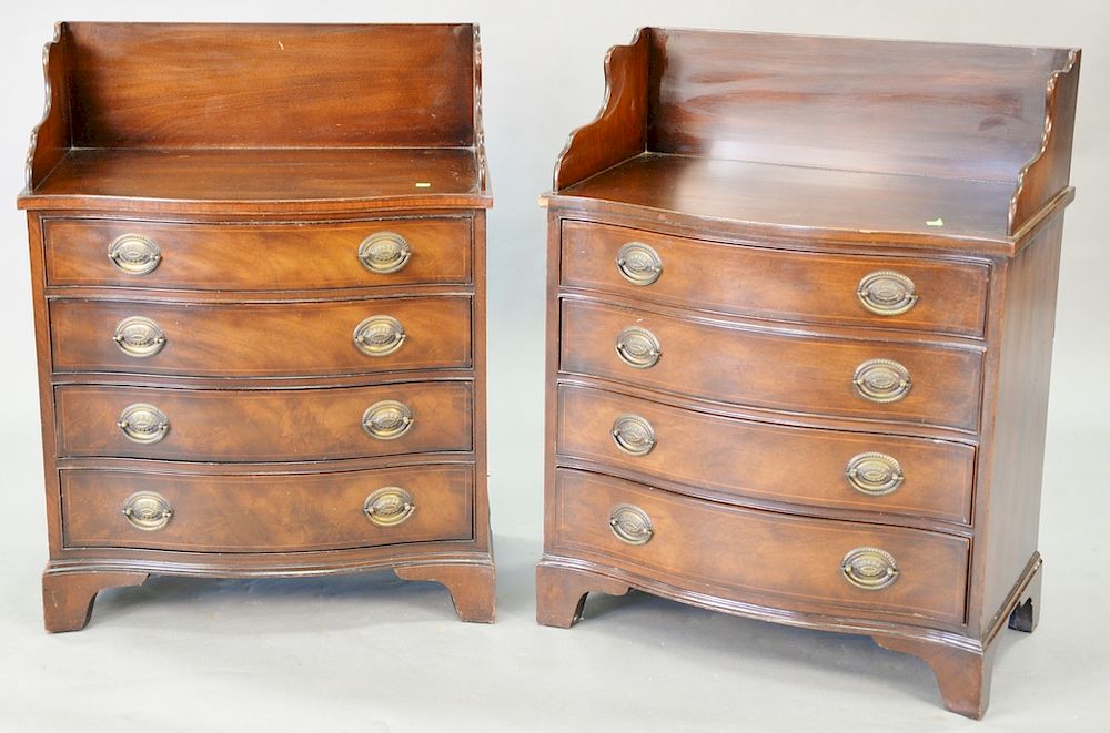 Appraisal: Pair of serpentine diminutive chests with backsplashes ht in wd