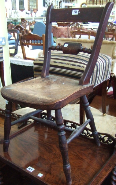 Appraisal: A Victorian beech and elm childs 'scullery' chair with a