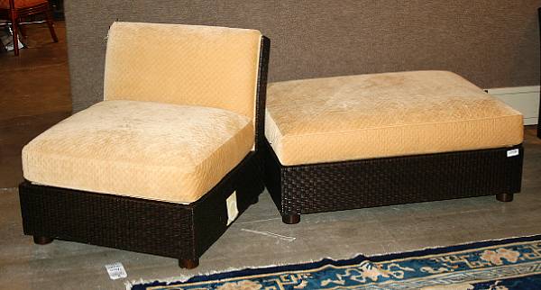 Appraisal: A pair of Orlando Diaz-Azcuy woven 'Cambay' side chairs together