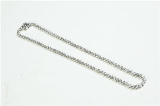 Appraisal: DIAMOND NECKLACE Twentieth century unmarked k white gold and diamond