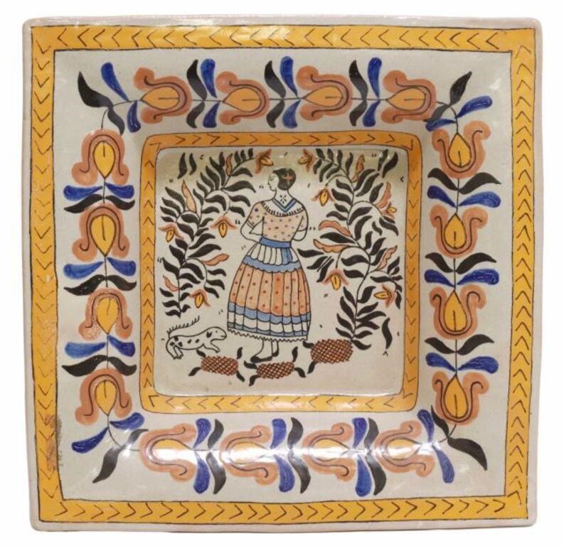 Appraisal: Talavera polychrome glazed pottery bowl Ysauro Uriarte Puebla Mexico handpainted